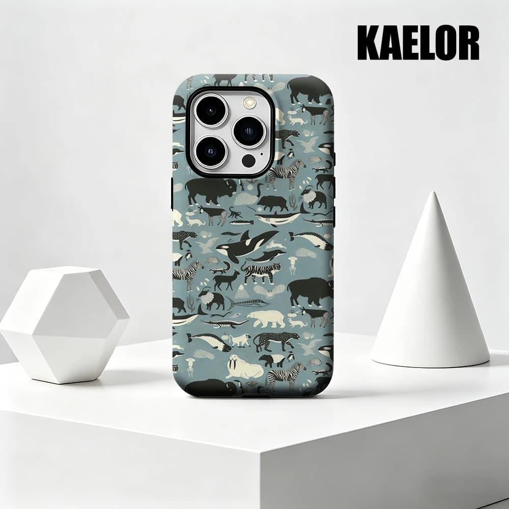 Custodia Kaelor opaca antiurto per MagSafe per iPhone 17 16 15 14 Plus 13 Pro Max, in PC rigido, collezione vintage animali
