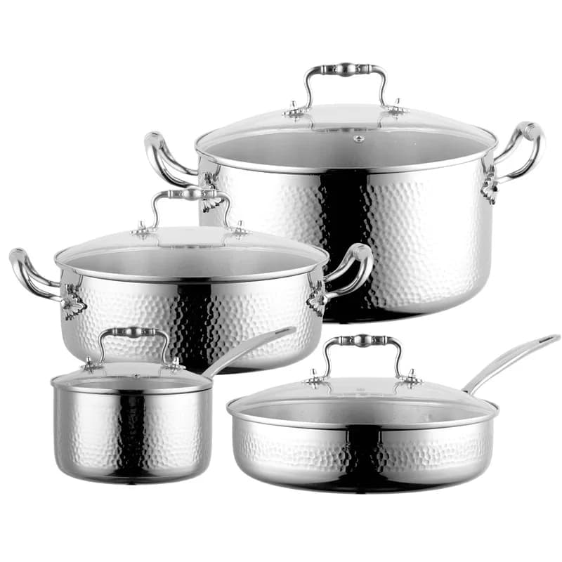 Set di Pentole Personalizzato in Acciaio Inox 316 Antiaderente per Zuppe e Latte, Set di Pentole per Cucina a Induzione