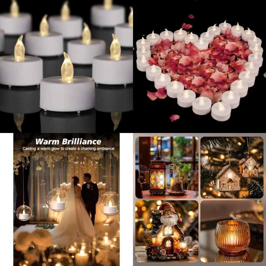 Candele LED Tea Light - Confezione da 200 Candele Senza Fiamma Realistiche e Luminose a Lunga Durata 200 Ore per Celebrazioni Festive