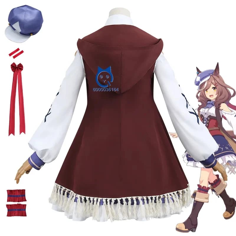 Costume Cosplay Anime Popolare Pretty Derby Matikanetannhauser da Donna con Tasche, per Fan di Love Live!