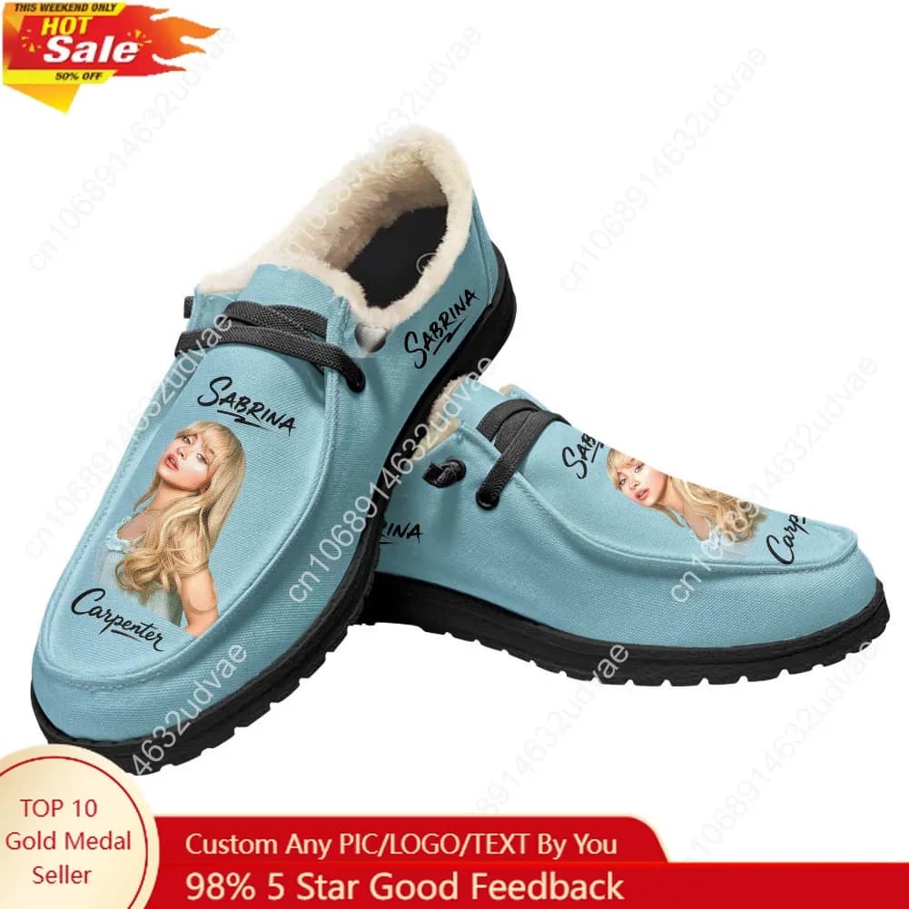 Sabrina Carpenter Plush Loafers Uomo Donna Scarpe Basse Casual Cantante Pop Calde Leggere Calzature Personalizzate per Coppie Nere