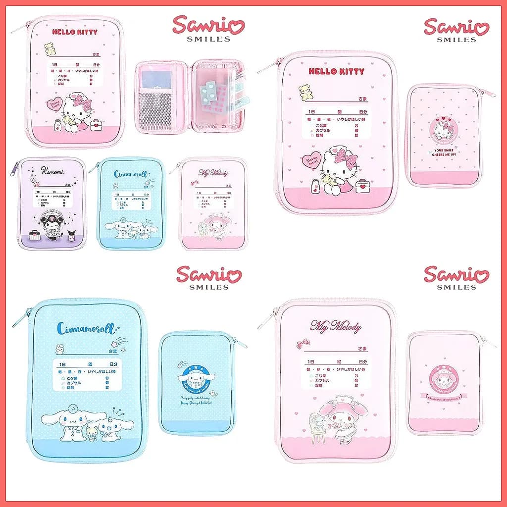 Hello Kitty Kit di pronto soccorso portatile, mini borsa per medicinali per emergenza all'aperto in viaggio a casa