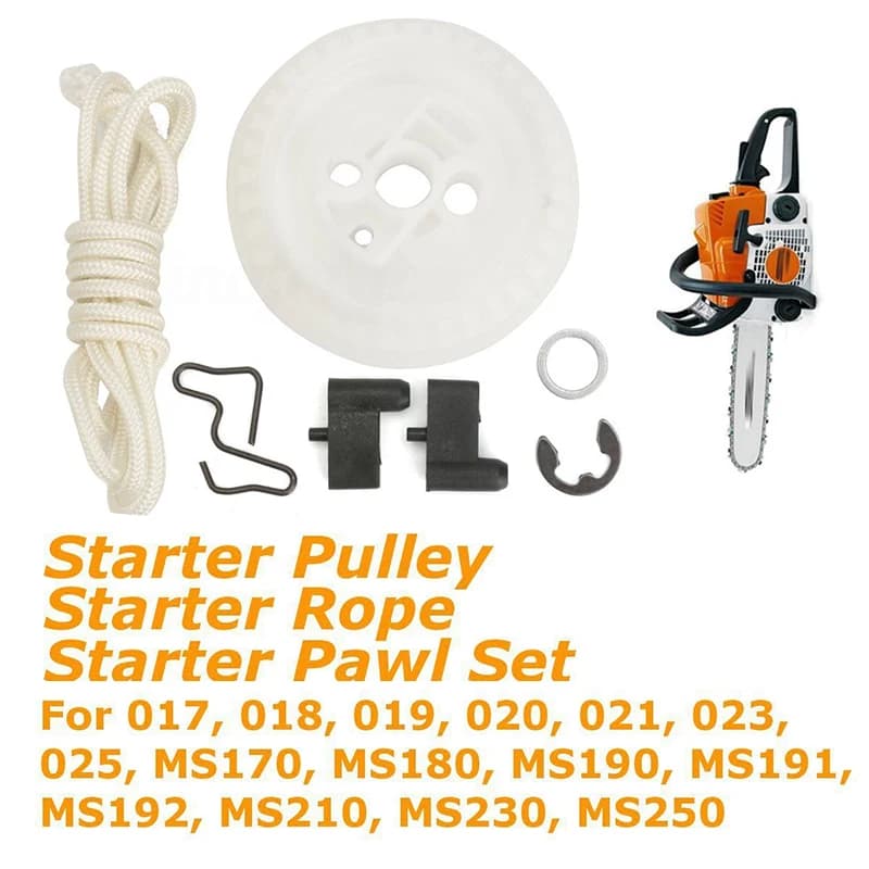 Kit Cavo Avviamento a Strappo e Puleggia per Motoseghe MS 210, MS 230, MS 250 e 021, 023, 025 - Ricambi