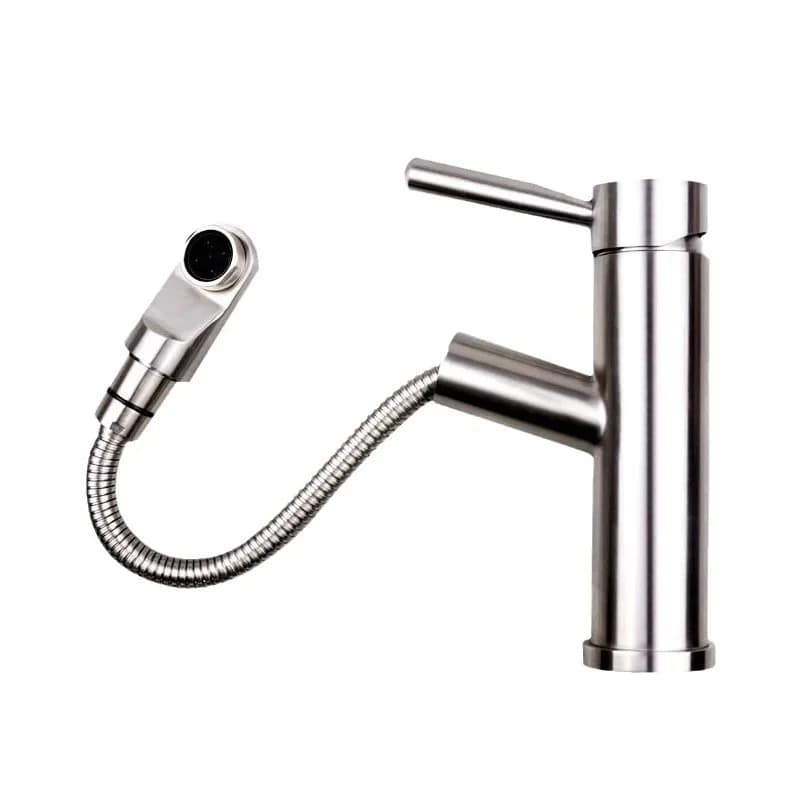 Sottomarino, lavabo, tirante, rubinetto, acciaio inox, spazzolato, collutorio, caldo e freddo, WC, lavabo