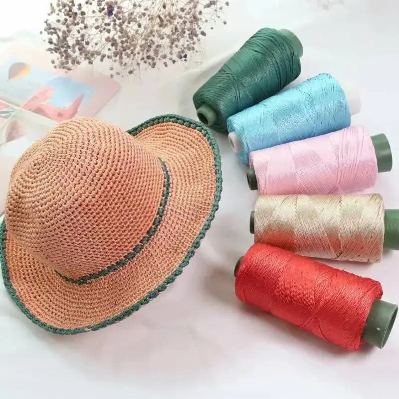 2mm Piatto Luce Viscosa Hollow Filato Corda di Ghiaccio Cappello FAI DA TE Filo Tessuto A Mano Gancio Cuscino Cavo di Filato di Seta Luminoso filo 230 g/rotolo