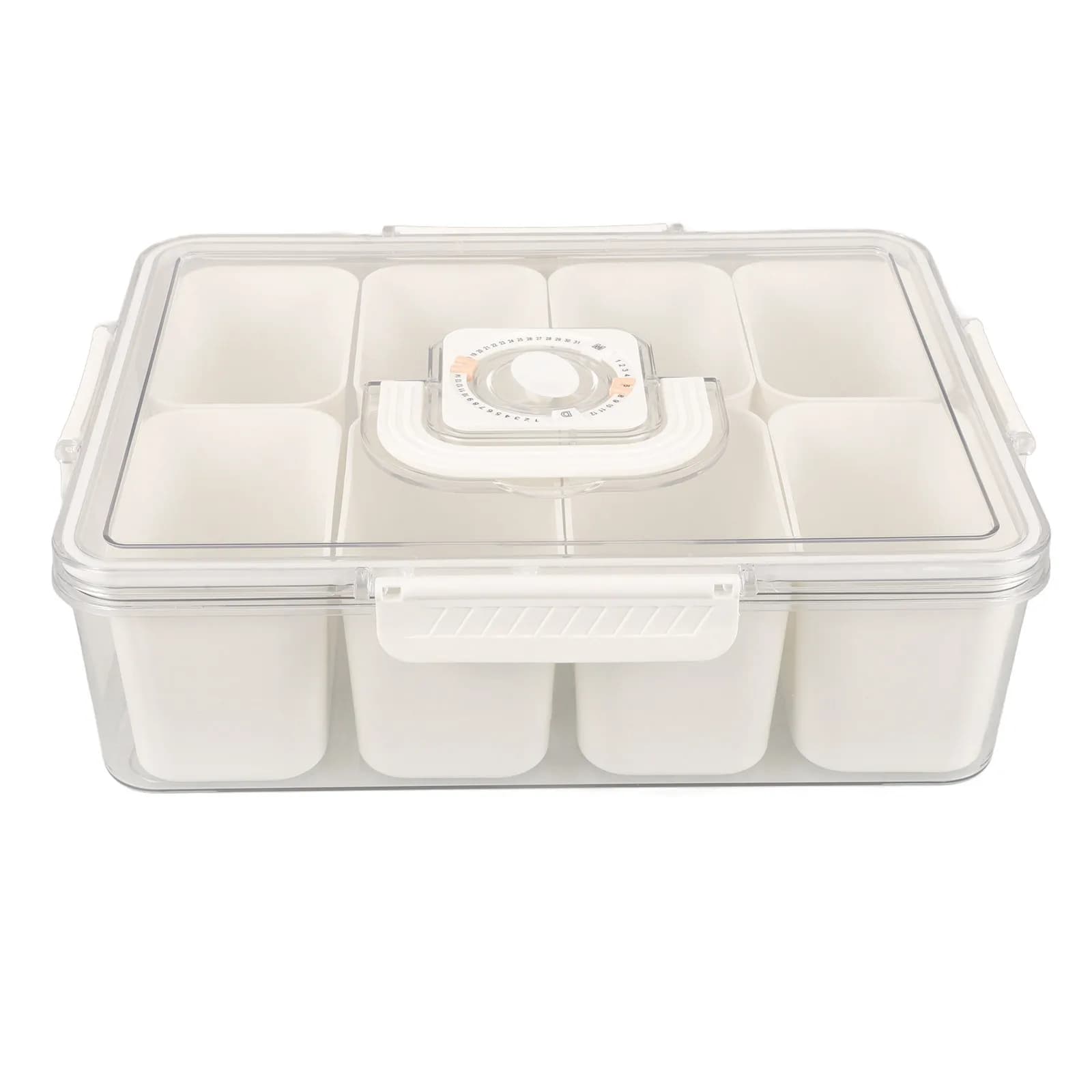 Compartment Snack Box Plastic Dried Fruit Container Lid Dustproof Multi Section Food Storage Box for Home Office