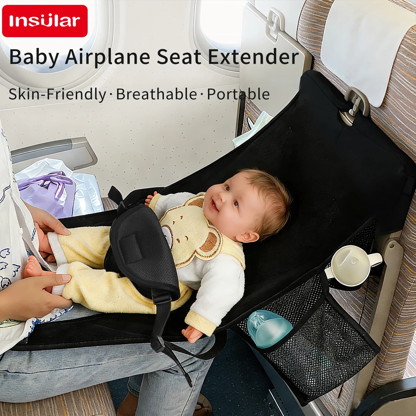 Nuovo estensore per seggiolino aereo per bambini, poggiapiedi pieghevole per aereo, amaca da viaggio transfrontaliera