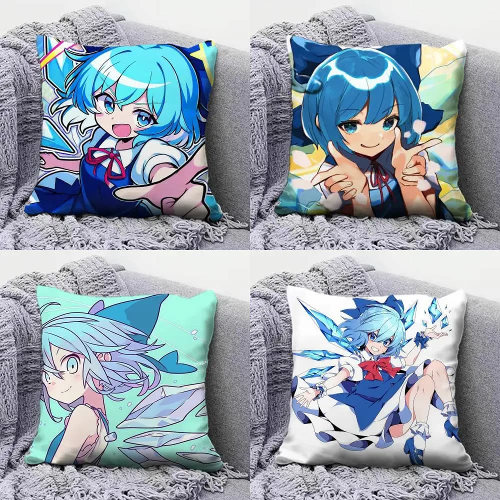 TOUHOU Project Cirno Cute Anime Girl Copricuscini, Copricuscini per Divano e Copricuscini Decorativi Personalizzati