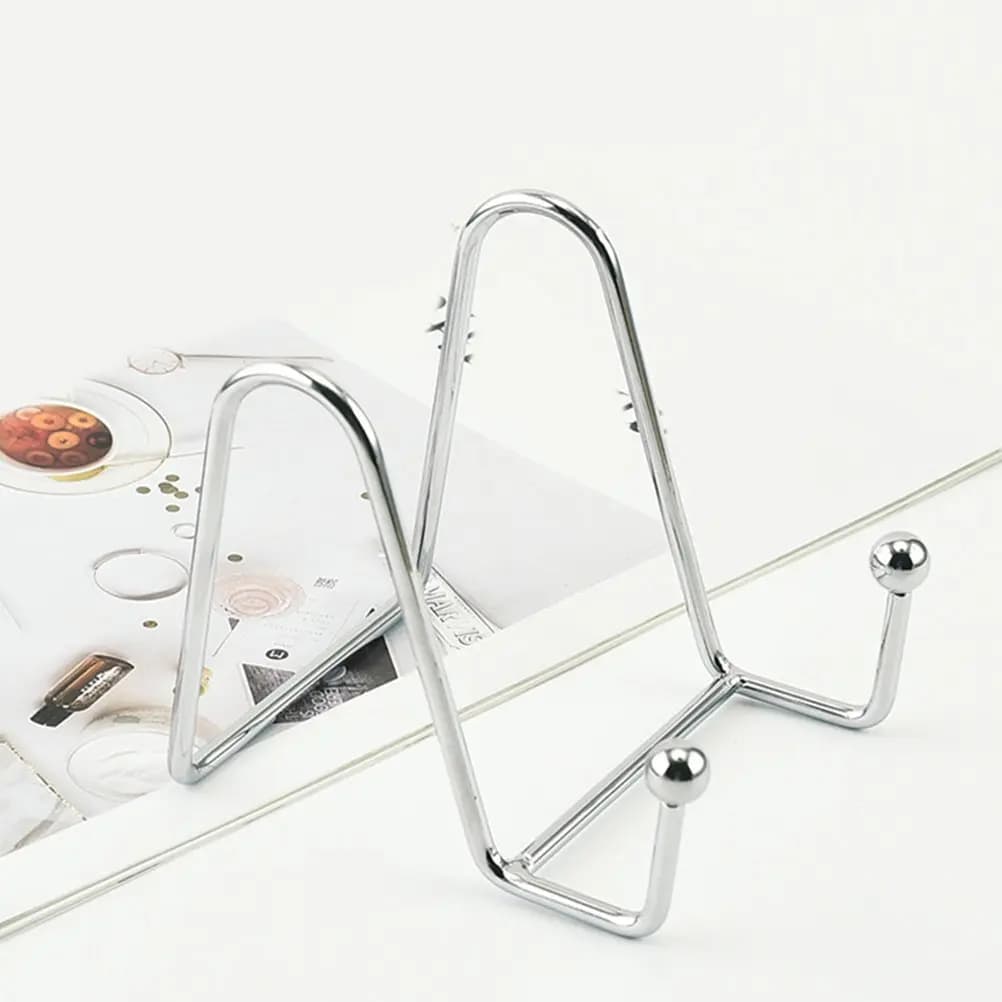 2Pcs Iron Plate Stand Multi-Purpose Rustproof Display Holder for Photo Artwork Plates Desktop Picture Frame Display Rack Phone