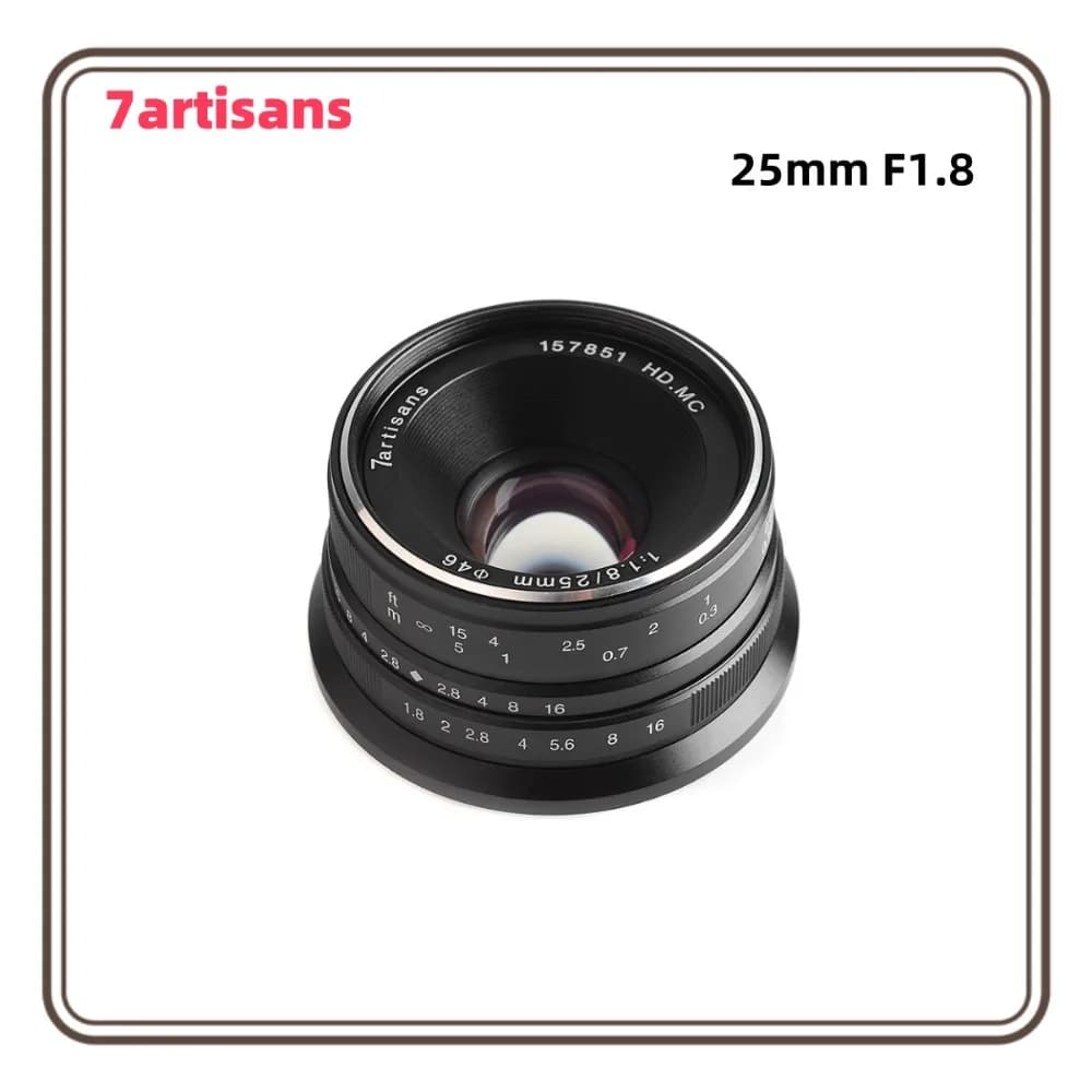 7artisans 25mm F1.8 APS-C Manual Prime Lens For Sony E ZEV10 A6400 Fujifx X-T1 X-T4 Olympus&Panasonic M4/3 E-P1 Large Aperture