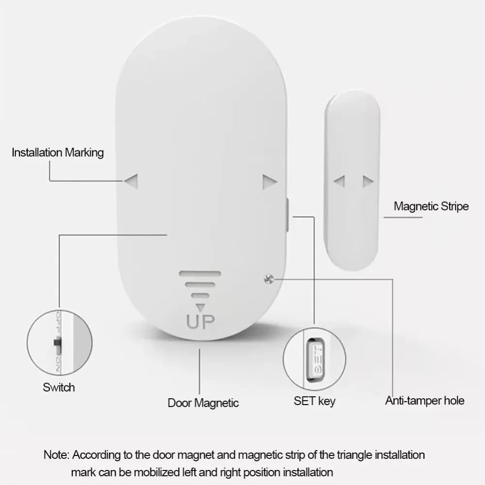 Sensore Magnetico per Porte e Finestre, Allarme Antifurto Multifunzionale 130dB, Sistema di Sicurezza Wireless Robusto per la Sicurezza Domestica