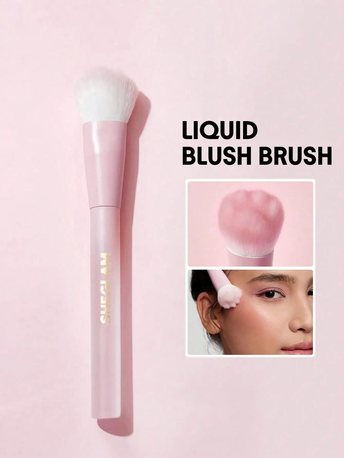Pennello per Blush Liquido Color Bloom, Design a Zampa di Gatto, Pennello Professionale Morbido per Trucco, Strumento per Sfumare il Blush Liquido