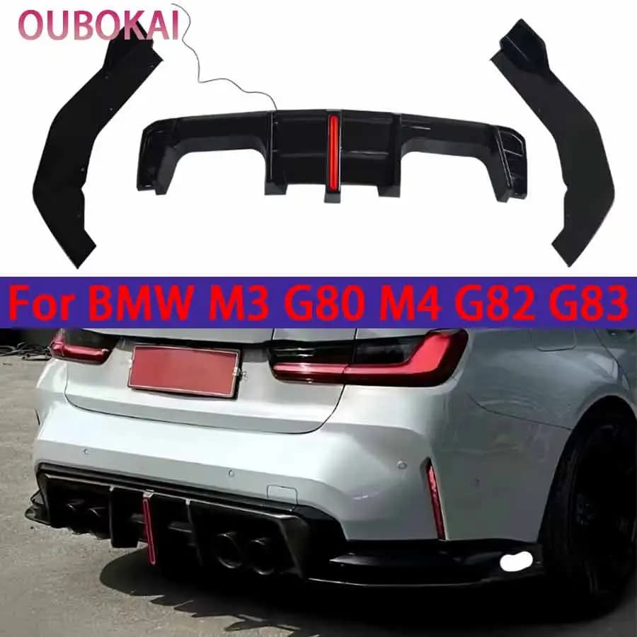 For BMW M3 G80 M4 G82 G83 2021+ Bright Black Rear Lip Diffuser Back Bumper Spoiler glossy black Diffuser Car body kit