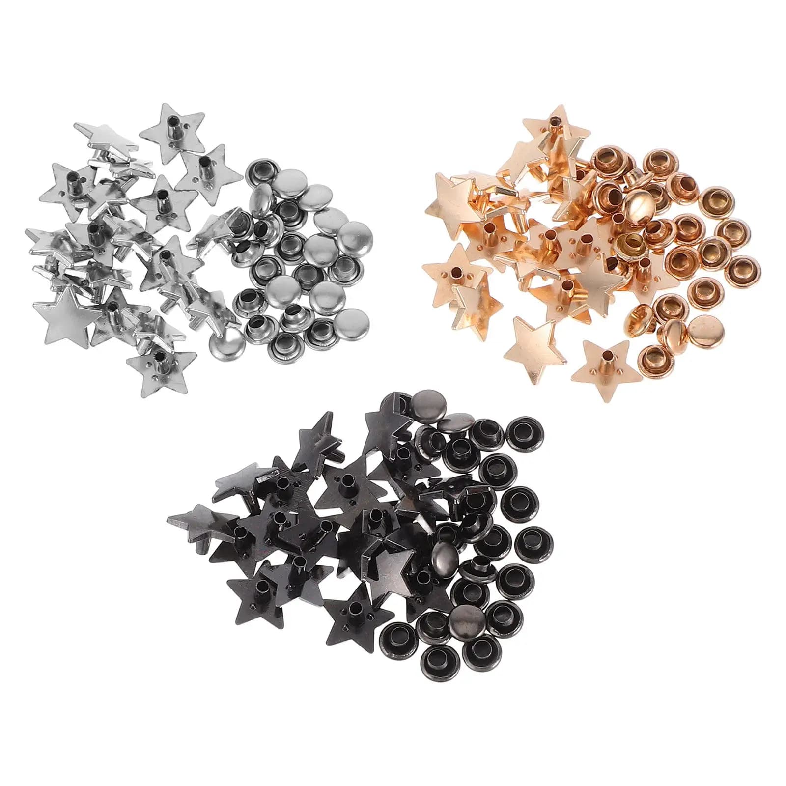 60 Set di Rivetti a Stella a Cinque Punte in Lega Metallica, Borchie Decorative Stile Punk per Abbigliamento, Scarpe, Borse e Accessori Moda Fai-da-te