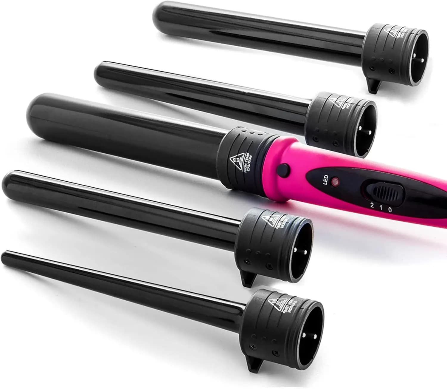 Set Professionale per lo Styling dei Capelli a 8 Pezzi con Ferri Lisciante e Arricciacapelli Intercambiabili per Lisciatura e Arricciatura Istantanea