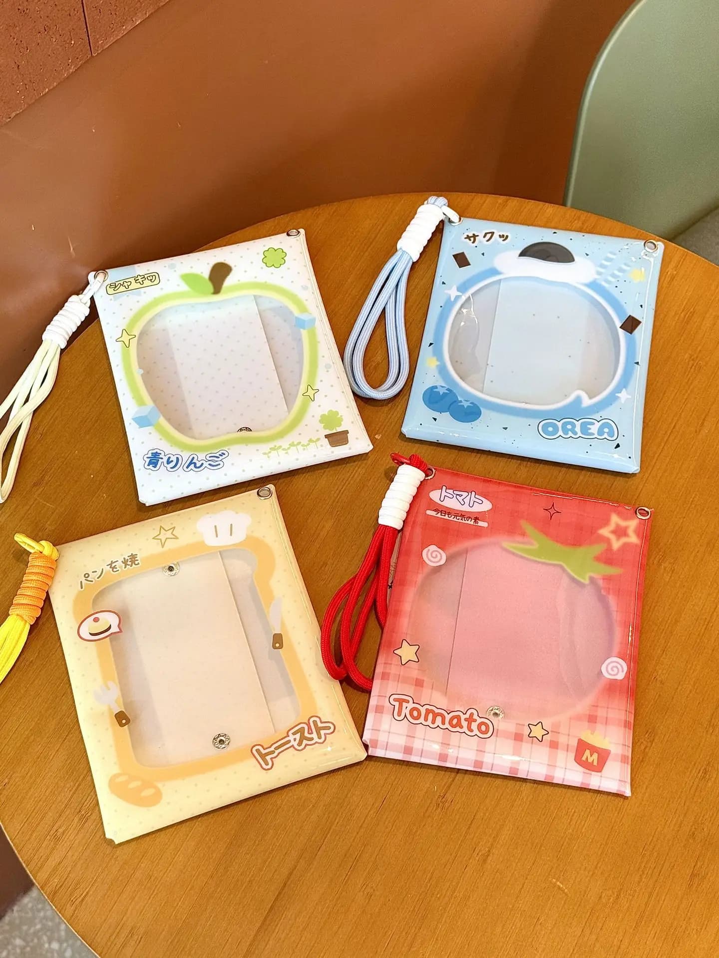 YT Pillow Doll Card Holder for Student ID and Campus Card, Transparent Window Polaroid Card Protector with Hand Strap, Coin Purs