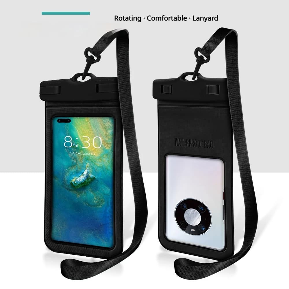 Borsa per telefono opaca impermeabile, resistente ai graffi, resistente all'usura, touch screen, custodia per telefono per nuoto e immersioni all'aperto.