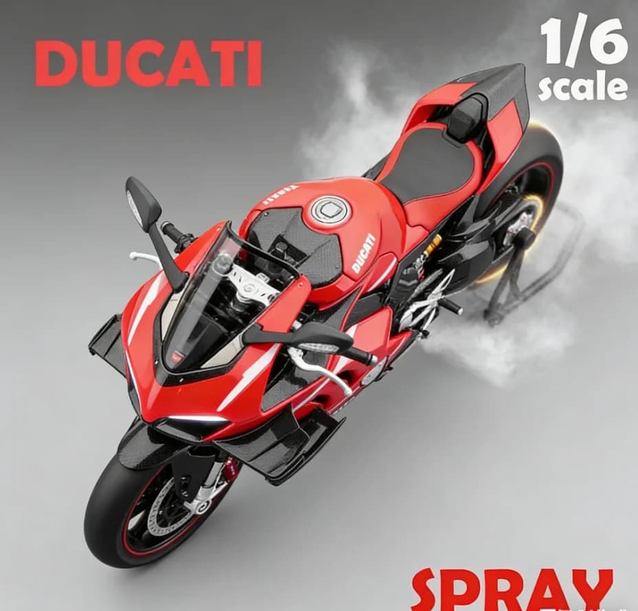 Modellino in Scala 1:6 Ducati V4, Collezione di Moto in Lega Pressofusa, Miniatura Ornamentale, Regalo per Fidanzato, Decorazione per Casa, Giocattolo Veicolo