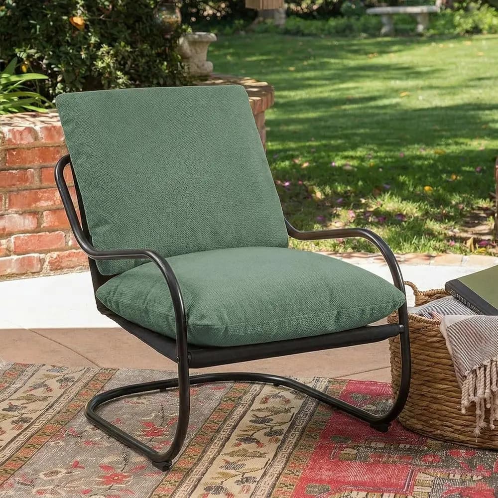 Poltrona Accent, Sedia Sospesa Comoda per Soggiorno con Struttura in Metallo, Poltrona da Camera da Letto con Cuscino Imbottito o Sedia Lounge per Balcone