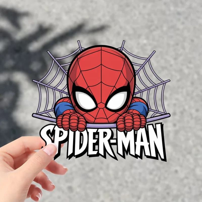 Marvel Spider Man Car Sticker Creative Personality Decal Waterproof Sunscreen For Vehicle Door Glass Luggage Helmet