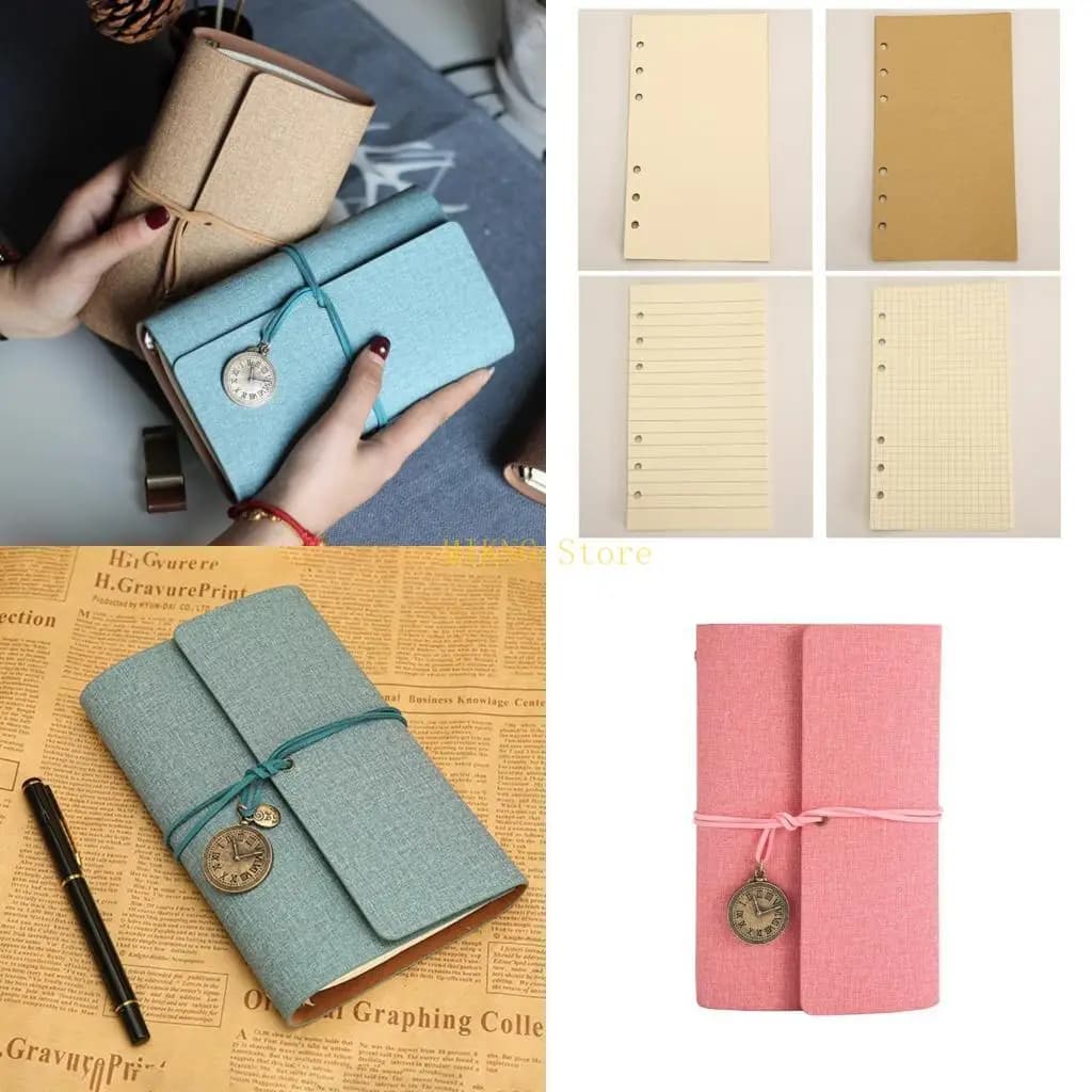 Tri-fold Refillable Lined Paper PU Leather Journal Handbook for Women best sale
