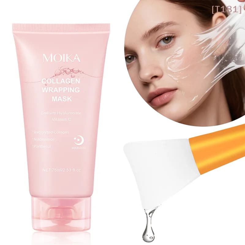 Night Mask MOIKA Overnight Collagen Wrapping Mask, night moisturizing magic for a fresh and repopulated skin, peel-off mask.