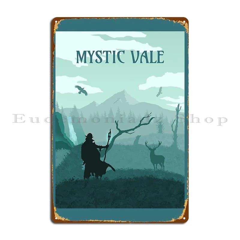 Mystic Vale giochi da tavolo minimalista Poster da viaggio stile gioco da tavolo Art Metal Sign Wall murale Iron Wall Cave Tin Sign Poster