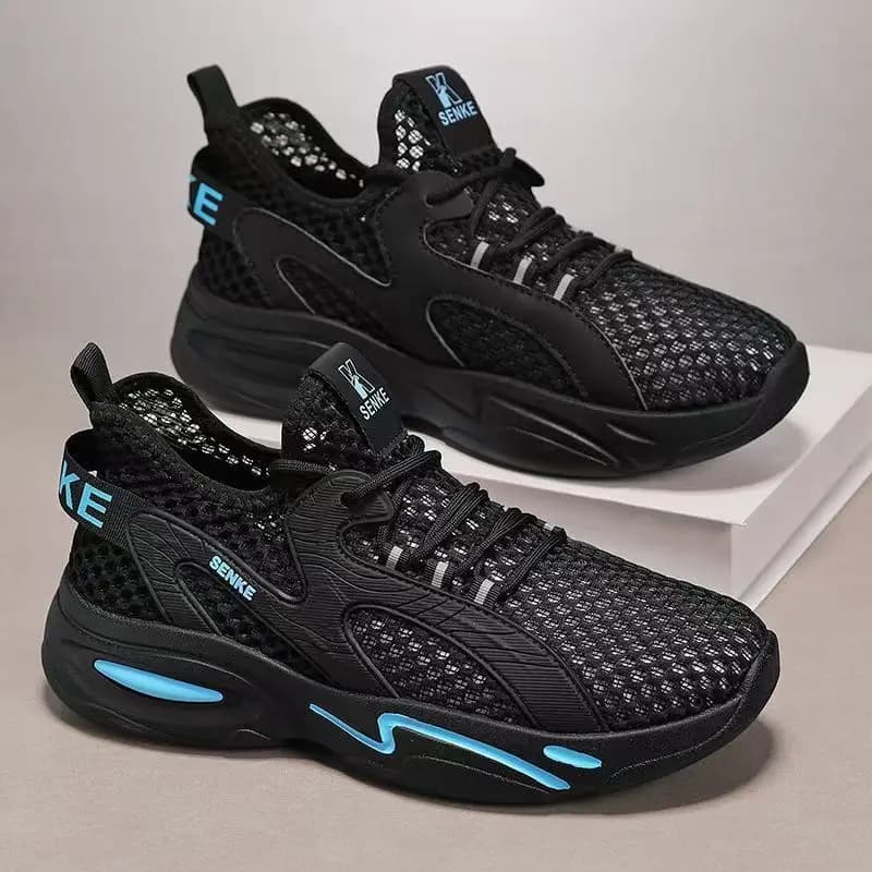 Scarpe sportive casual da uomo estive nuove con lacci in rete, suola morbida antiscivolo, leggere e traspiranti, per corsa e camminata