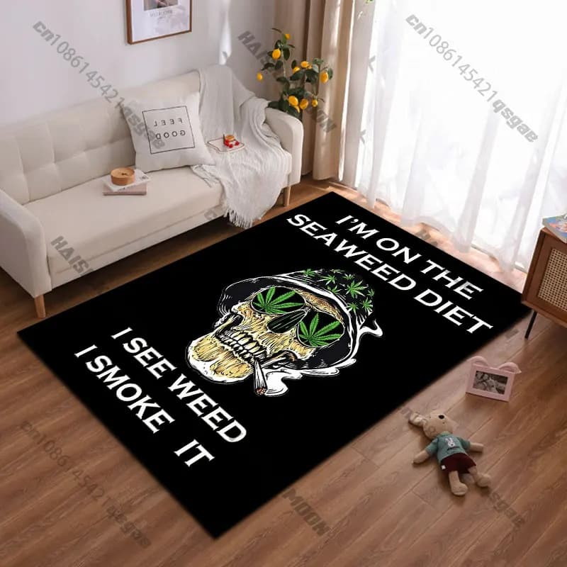 Fun algae theme mat for yoga, decoration for living room, mat for kids, tirbino, carpet for games
