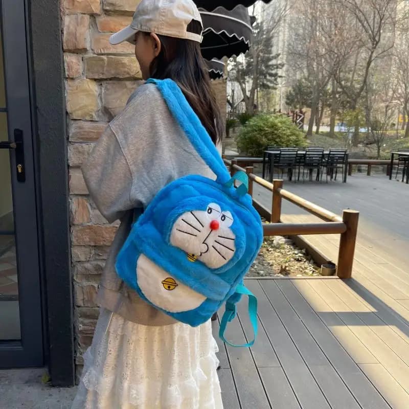 New Kawaii Doraemon Backpack Student Sports Adjustable Schoolbag Travel Portable Large Capacity Zipper Storage Bag Friend Gifts