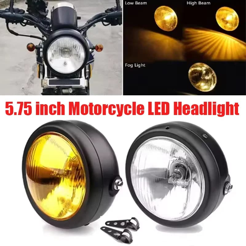5.75 inch black metal halogen front light for motorcycle with 12V high beam for CG125/ GN125
