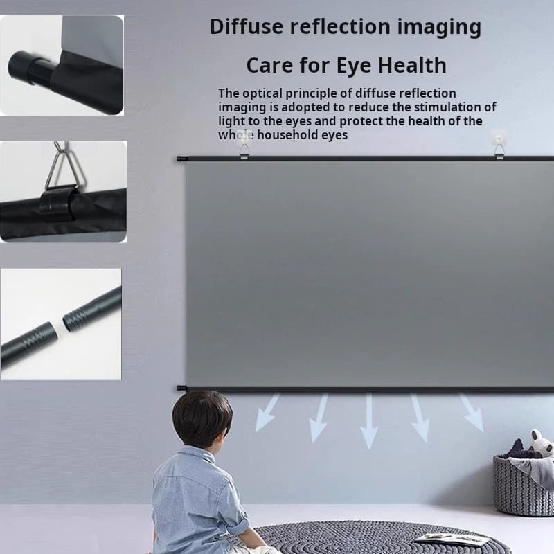 Schermo per proiettore XIAOHUI, schermo di proiezione in tessuto riflettente da 60-133 pollici per YG300 Projetor XGIMI DLP LED Home Theater