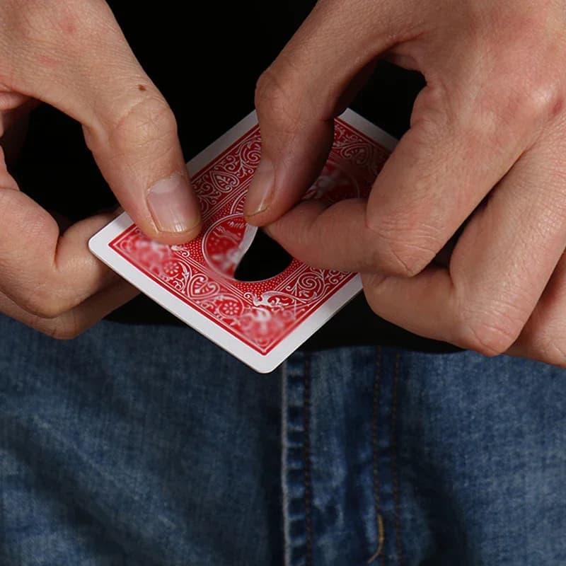 Colore da blu a rosso che cambia il foro nero Trucchi magici Carta che svaniscono Puntelli da vicino Oggetti di scena magici Illusione Trucco Prop