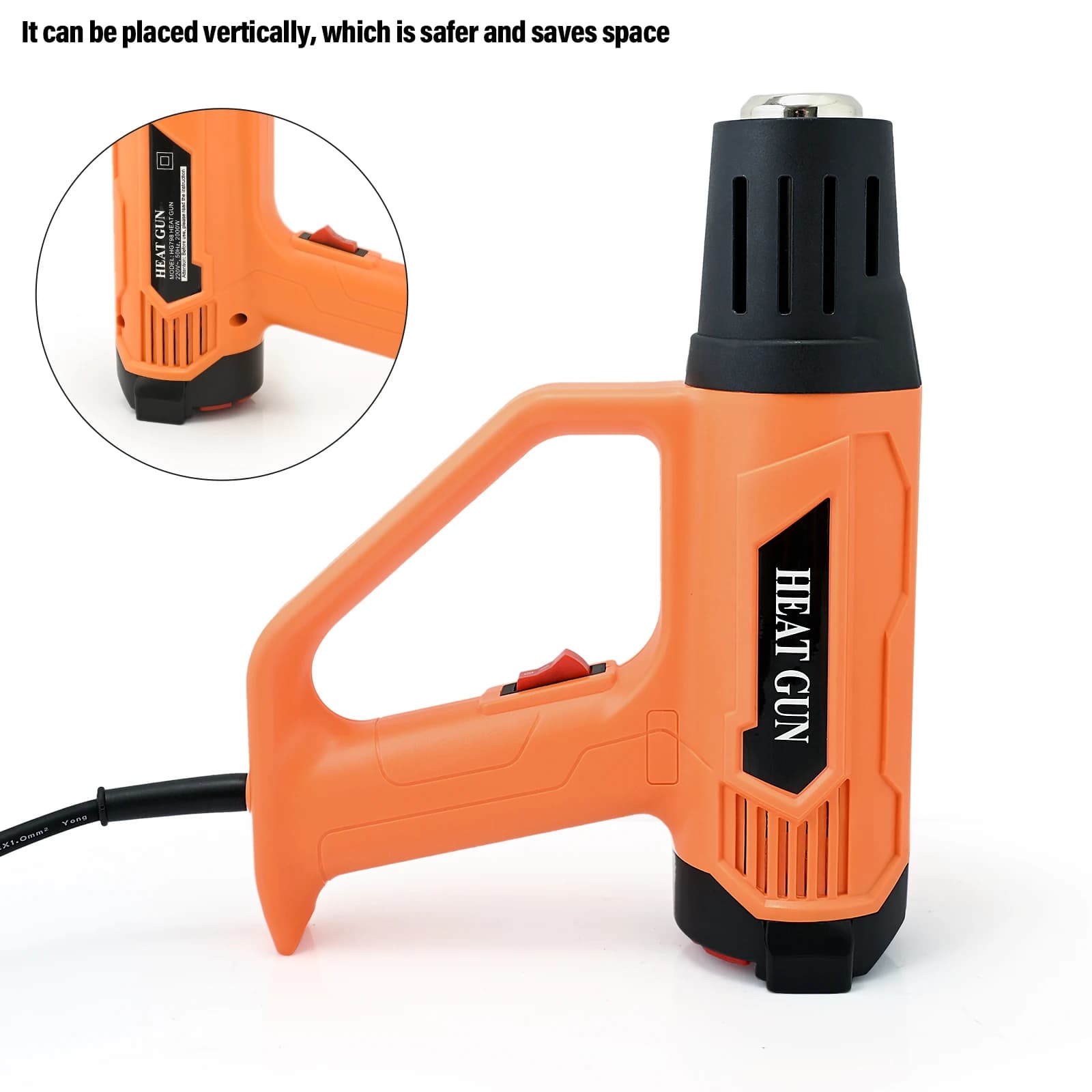 FOSHIO Riscaldatore per pistola ad aria calda con 4 ugelli 2000W Riscaldamento rapido Ventilatore termico industriale Pellicola vinilica Termoretraibile Avvolgimento Forniture per auto