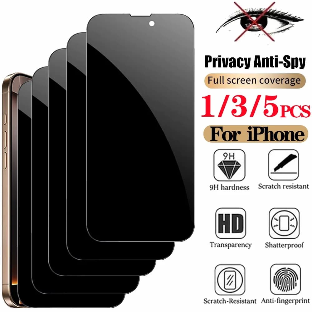 1/3/5 Anti Privacy Tempered Glass for iPhone 17 16 15 Pro Max Screen Protector Anti-Peep iPhone 16 Anti-Spia iPhone 15 14 Plus protective film iPhone16 Pro Privacy Glass iphone 17 16 14 13 12 11