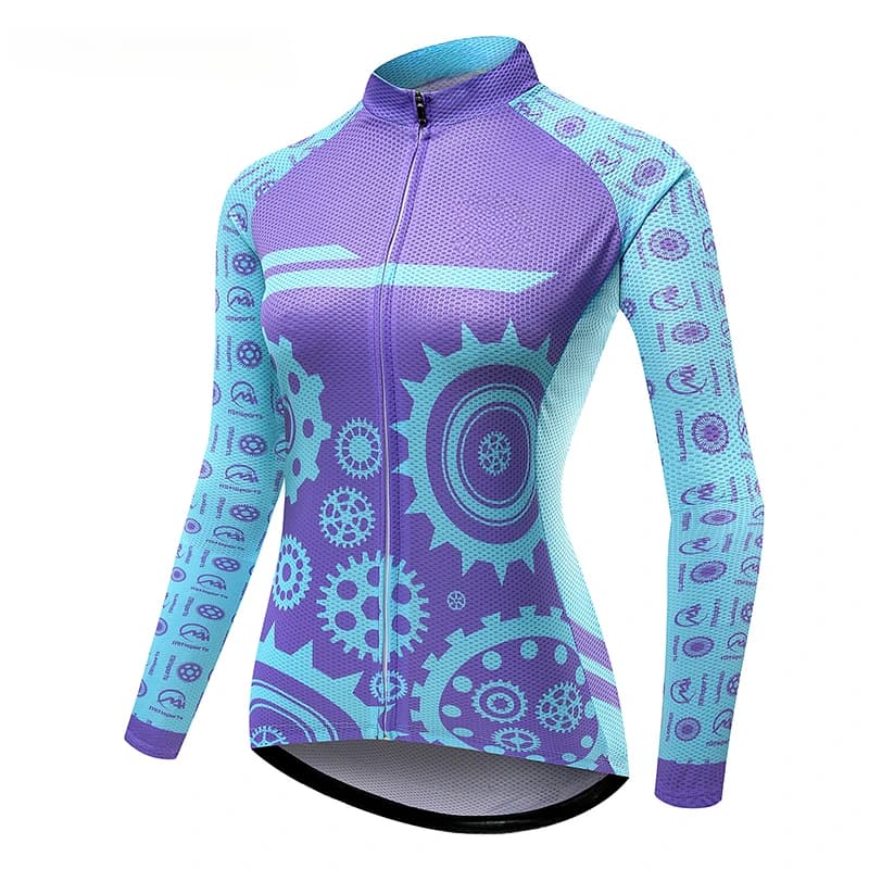 Maglia da ciclismo da donna Abbigliamento da bicicletta Mtb Ciclismo Maglia a maniche lunghe Camicia da equitazione su strada Abbigliamento da ciclismo per bici da strada
