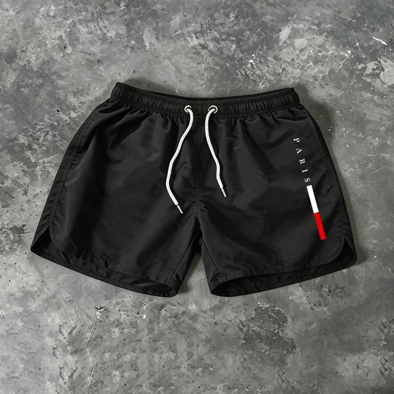 Nuovi Arrivi: Pantaloncini da Uomo con Stampa Paris, Casual Estivi da Spiaggia, Moda Surf, Palestra, Fitness, Corsa e Ciclismo - 9 Colori