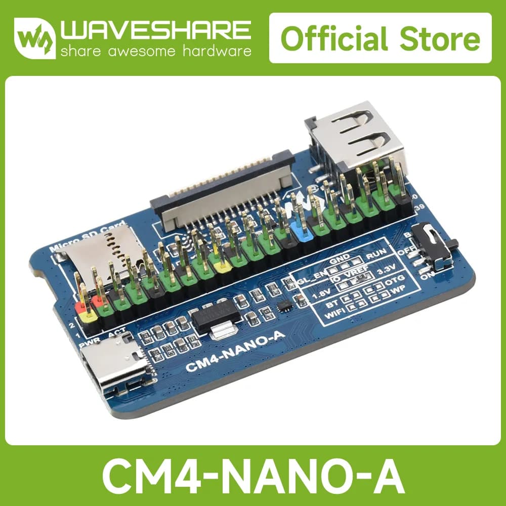 Waveshare Nano Base Board (A) IO BOARD for Raspberry Pi Compute Module 4, Same Size as the CM4, CM4 Carier Board