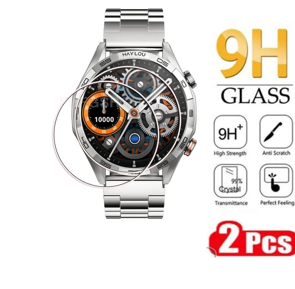 2PCS 9H HD Protezione per schermo in vetro temperato per HAYLOU Solar 5 Voice Calling Smartwatch 1.58'' Pellicola protettiva per display AMOLED