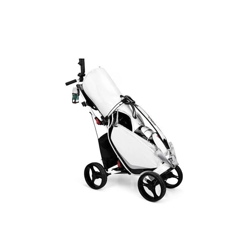 Carrello da golf pieghevole per adolescenti e adulti, carrello a quattro ruote con supporto per borraccia e ombrello, porta palline