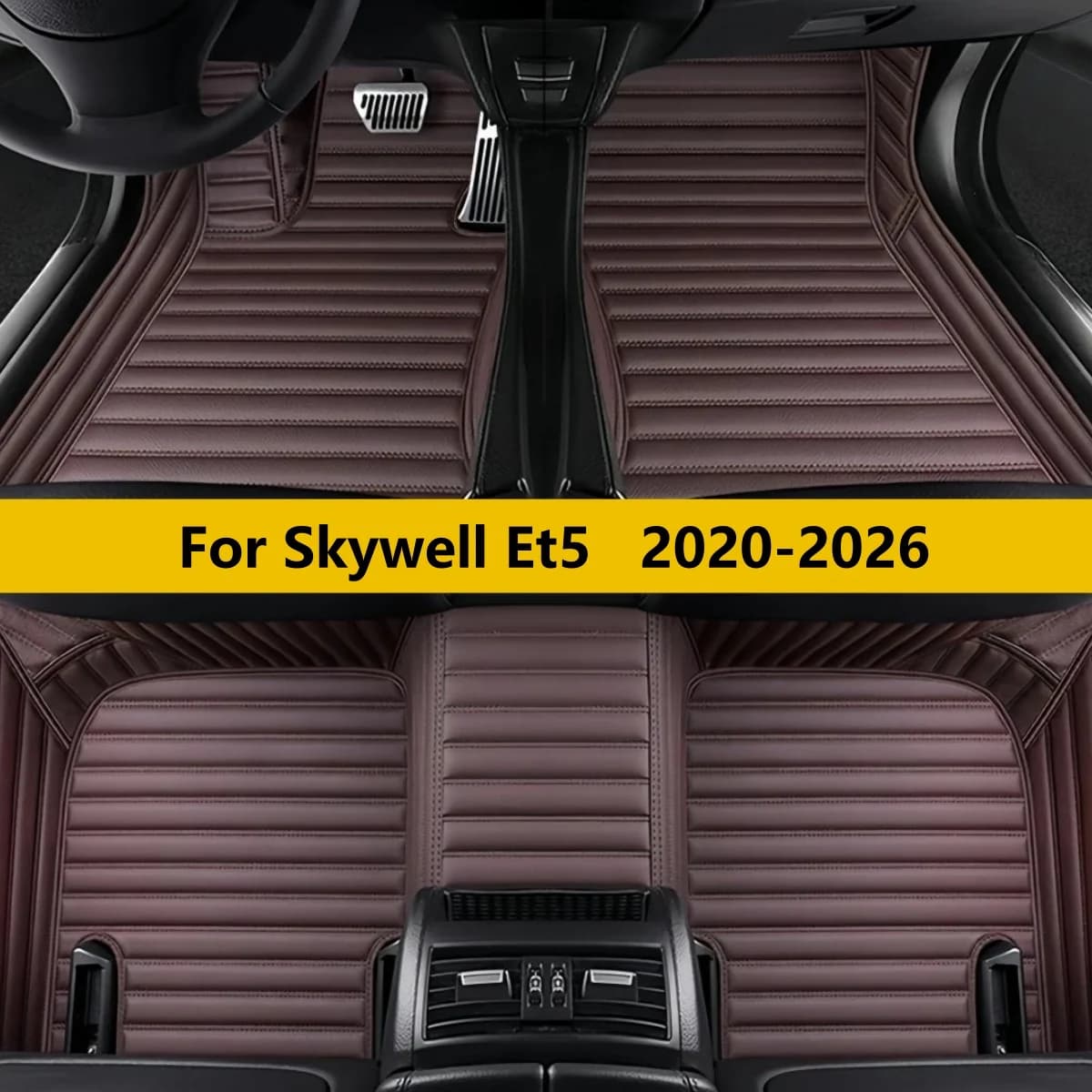Tappetini Auto Personalizzati in Pelle per Skywell ET5 2020 2021 2022 2023 2024 2025 2026 - Set Completo di Tappeti e Protezioni per Pavimento
