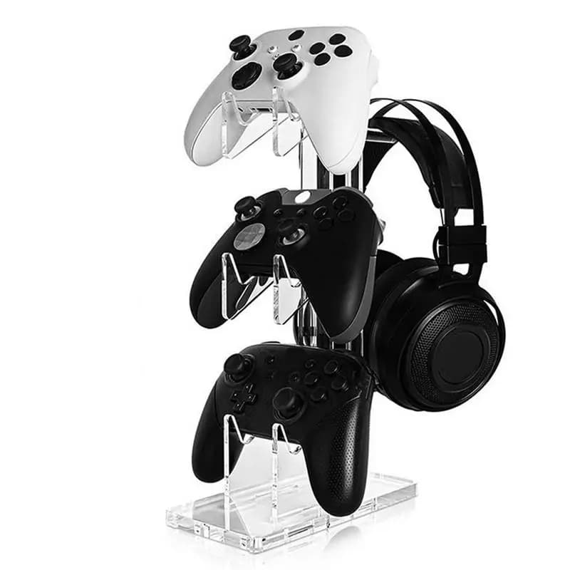 Supporto universale per controller a 3 strati e supporto per cuffie Accessori da gioco per PS5 Supporto per archiviazione PS4 per la gestione dei cavi