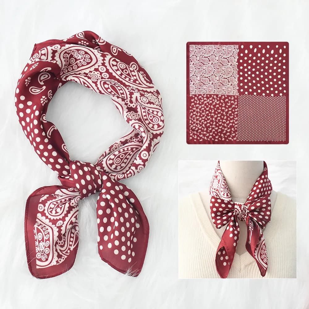 Sciarpa quadrata in seta da donna Sciarpa di seta Fazzoletto da collo Borsa Sciarpa di lusso per donna Foulard di seta di design SJ01