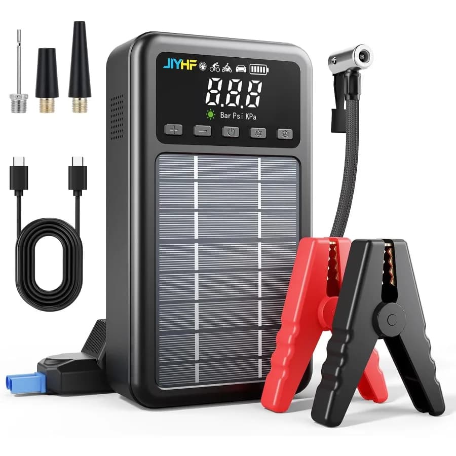 Avviatore di emergenza portatile 3000A con gonfiatore di pneumatici per compressore d'aria 150PSI per batteria al litio 12V Power Bank compatibile con 8.0L Ga