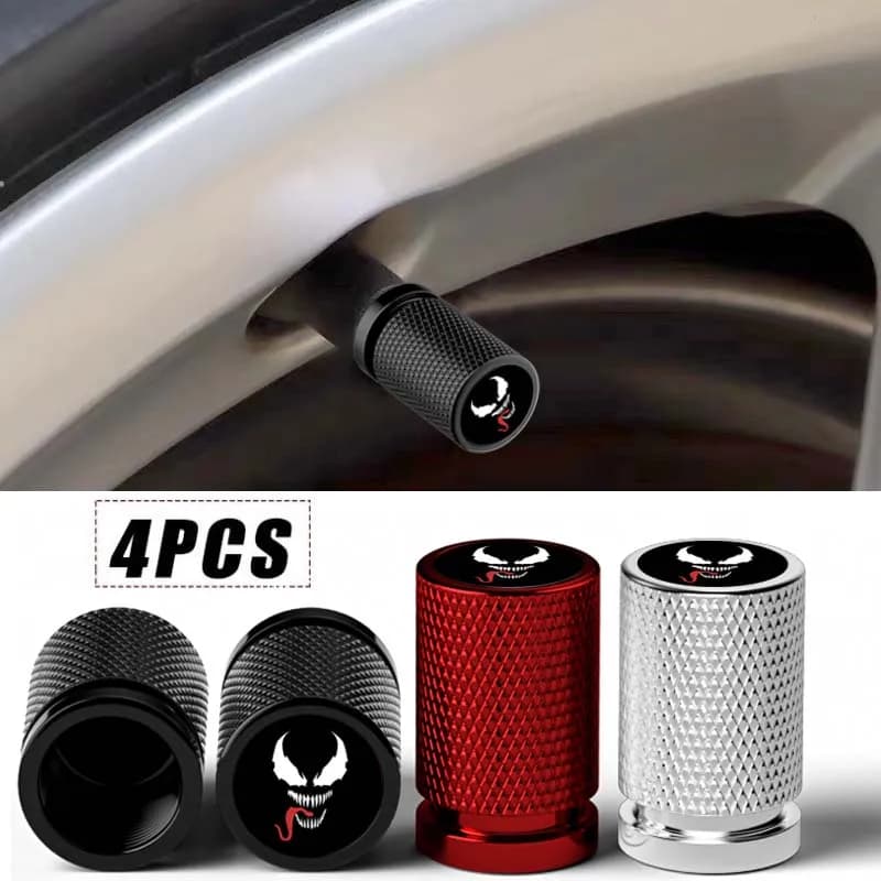 4 Pieces Universal Pneumatic Valves Cars Marvel Venom for Ford Hyundai Honda Toyota Mazda Audi Citroen