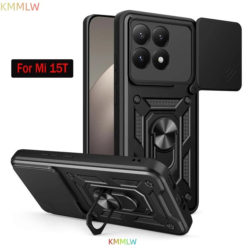 Custodia Antiurto Armor per Xiaomi Mi 15T 5G con Supporto Auto e Protezione Lente Fotocamera - Fundas per Xiaomi Mi 15T 5G