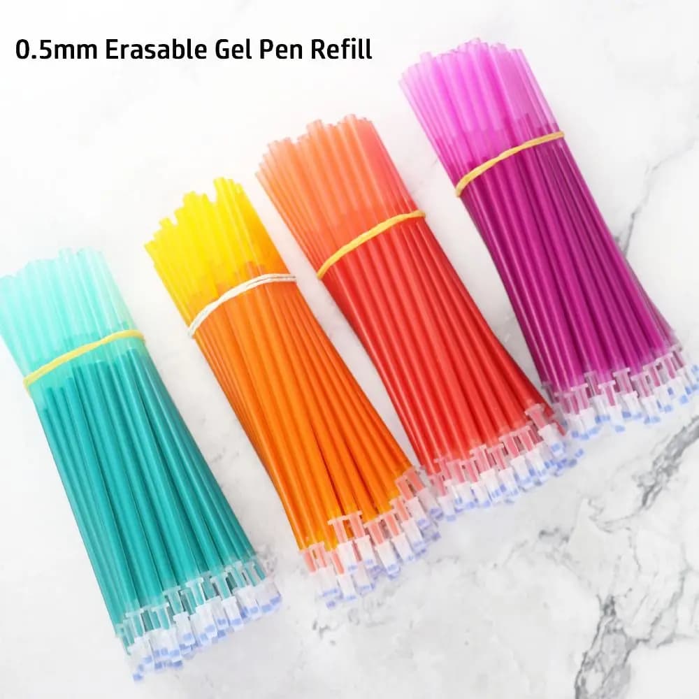 10PCS/Set 0.5mm Colorful Ink Gel Pen Refill Erasable Writing Tool Neutral Pen Core Writing Stationery Replacement Refill