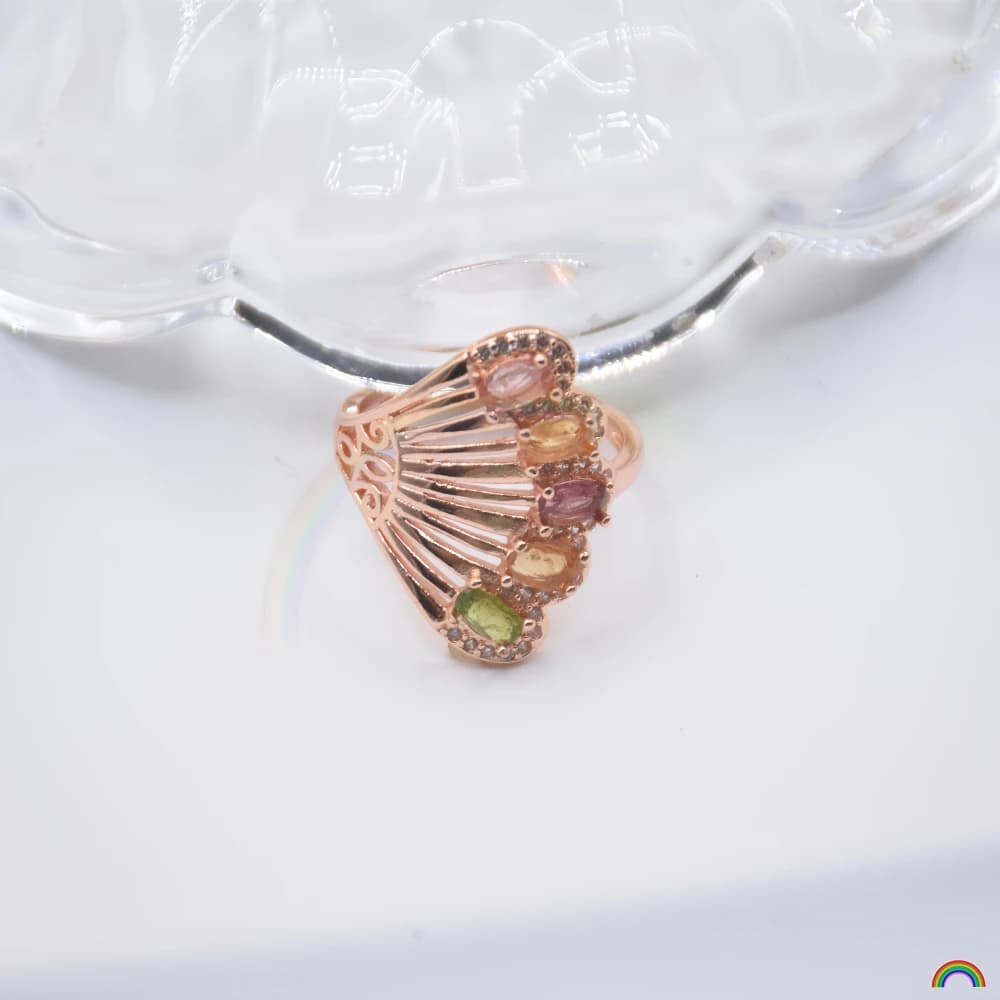 Set di tormalina naturale con anello a coda di fenice per gioielli da donna, regalo di San Valentino Qixi di lusso leggero, design del marchio Rwbuy