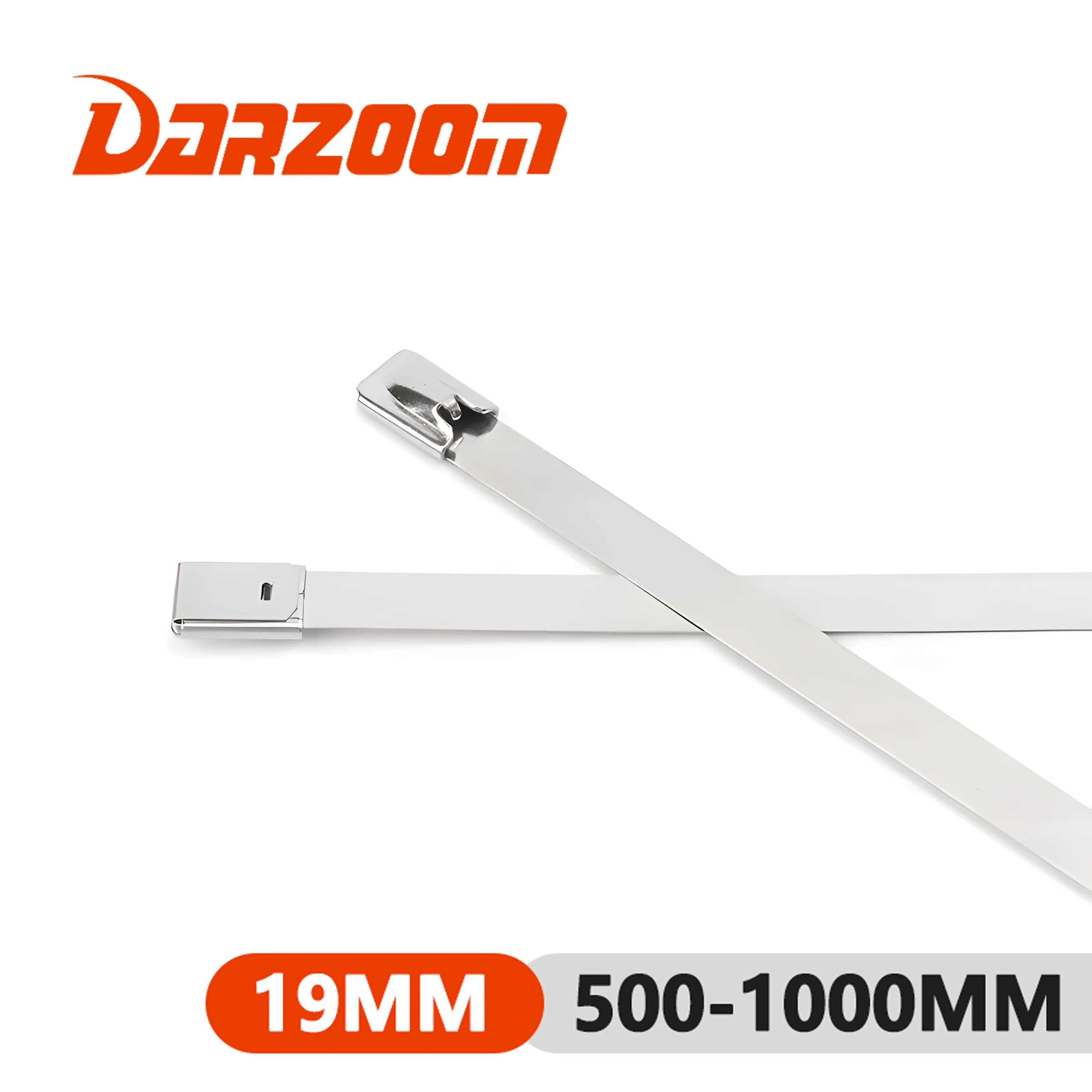 304 # Fascette stringicavo in acciaio inossidabile da 19 mm, resistenti, autobloccanti, multiuso, in metallo, per avvolgimento scarico