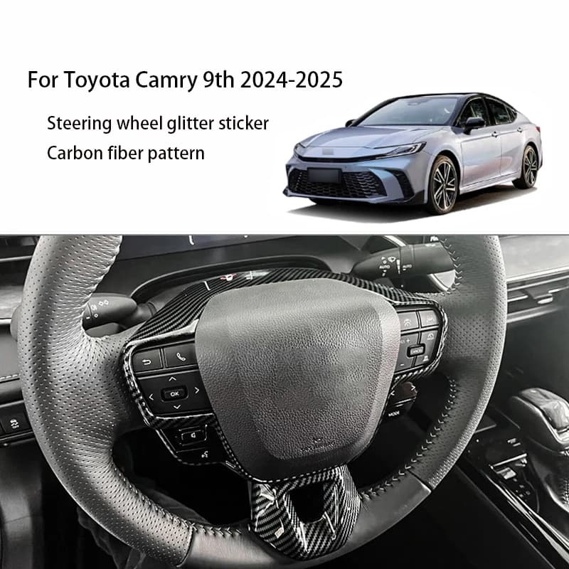 Per Toyota Camry XV80 9a Generazione 2024 2025 Cornice Decorativa in Fibra di Carbonio ABS per Pulsanti del Volante Accessori Interni